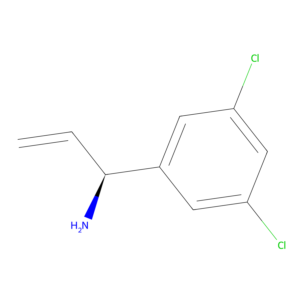 (1S)-1-(3,5-Dichlorophenyl)prop-2-enylamine molecular structure, CAS 1213104-52-9
