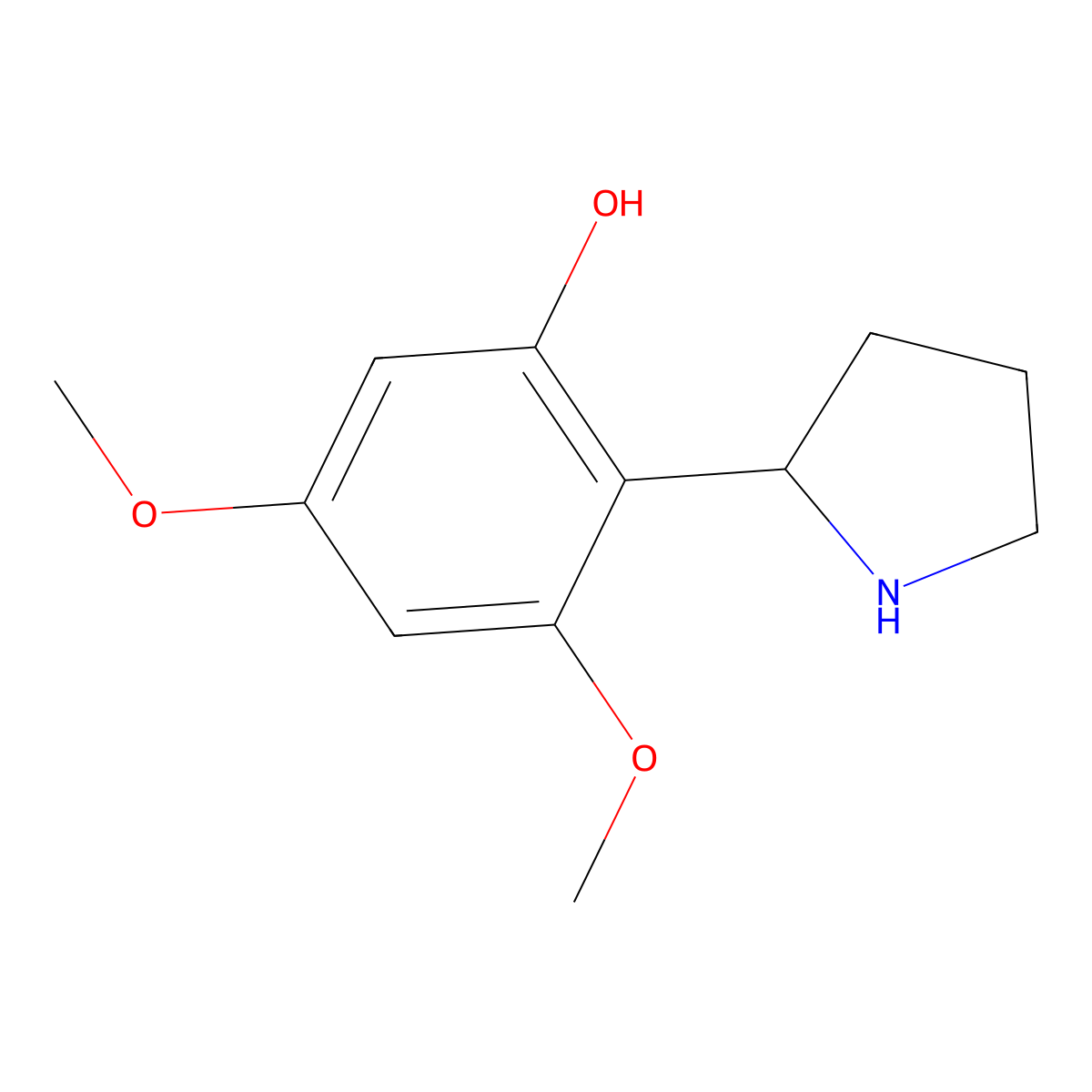 (R)-3,5-Dimethoxy-2-(pyrrolidin-2-yl)phenol molecular structure, CAS 1213104-73-4