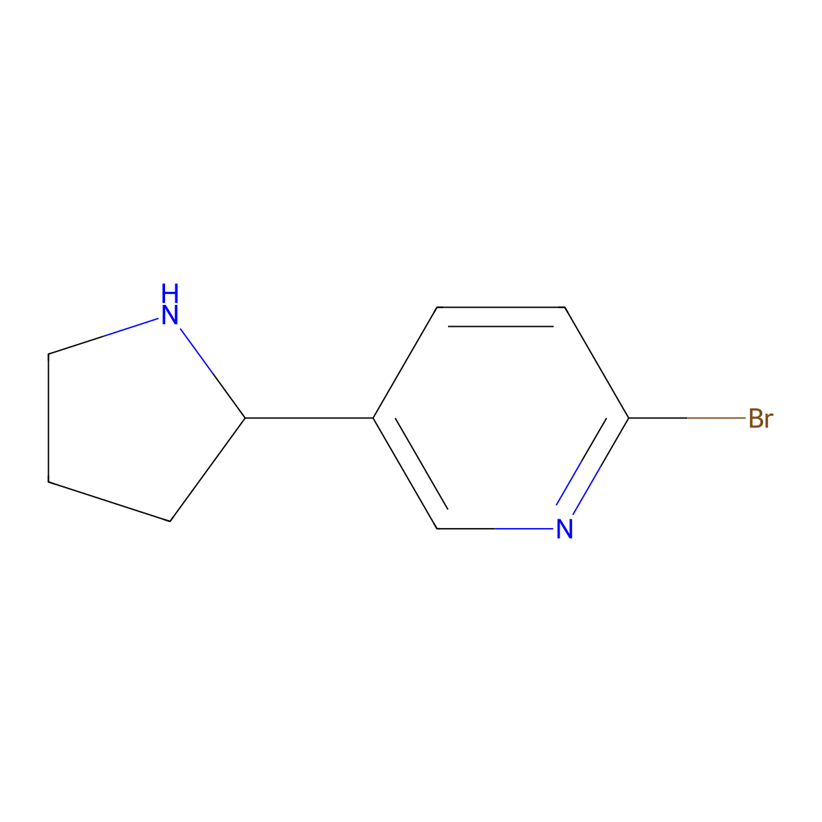 (R)-2-Bromo-5-(pyrrolidin-2-yl)pyridine molecular structure, CAS 1213105-52-2