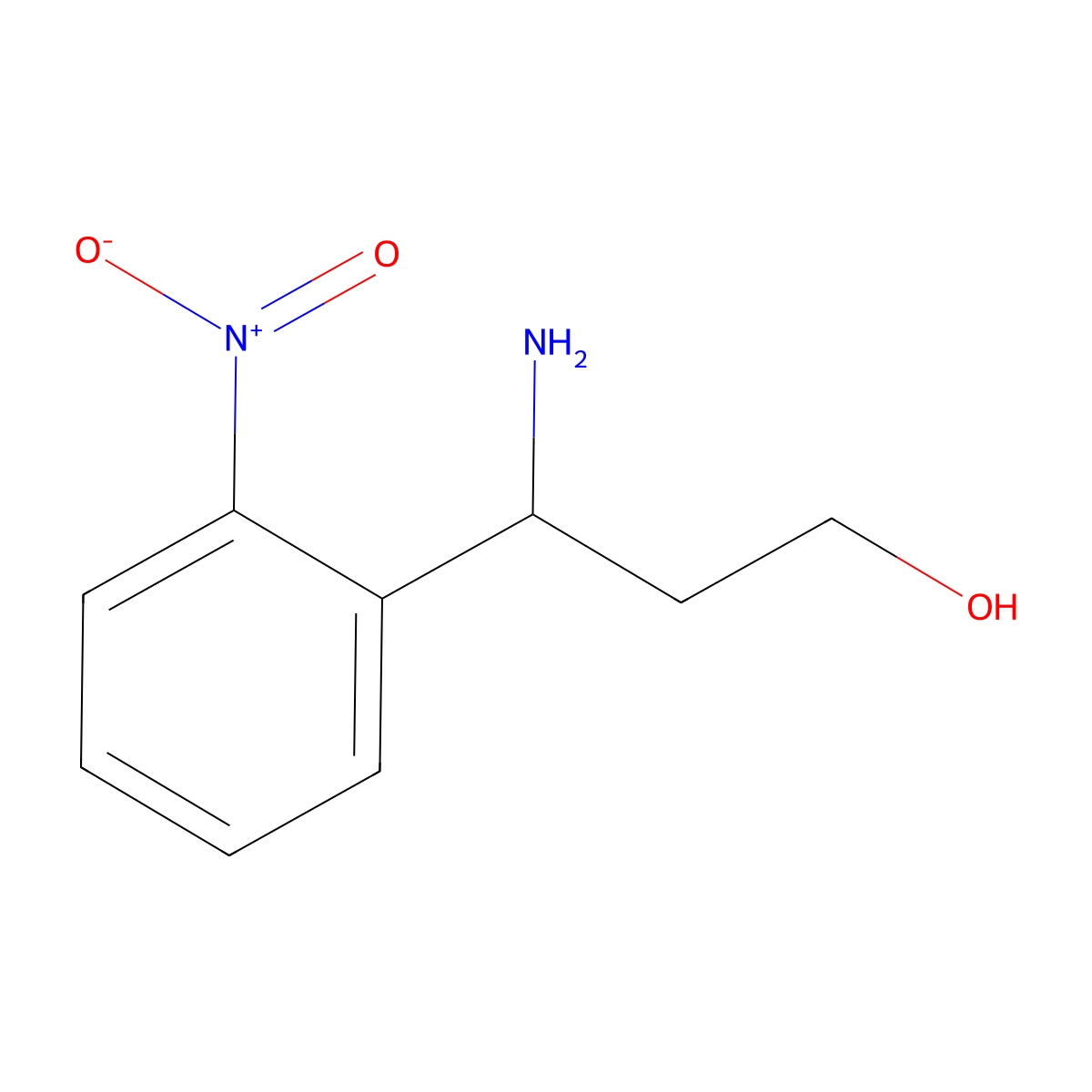 (3S)-3-amino-3-(2-nitrophenyl)propan-1-ol molecular structure, CAS 1213105-93-1