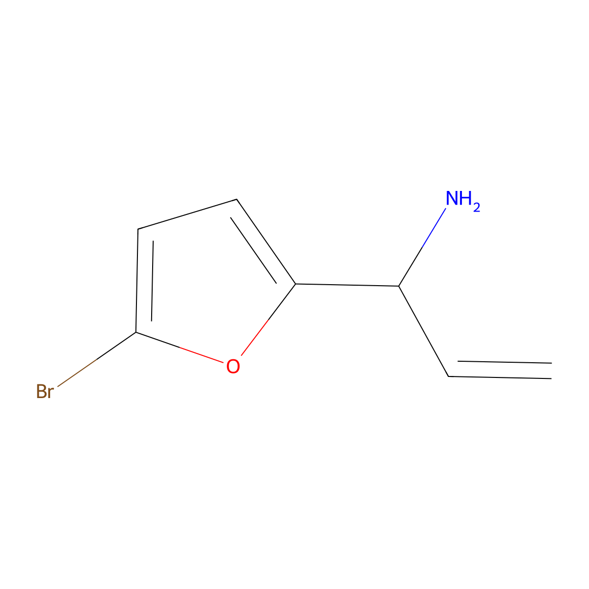(S)-1-(5-Bromofuran-2-yl)prop-2-en-1-amine molecular structure, CAS 1213106-00-3