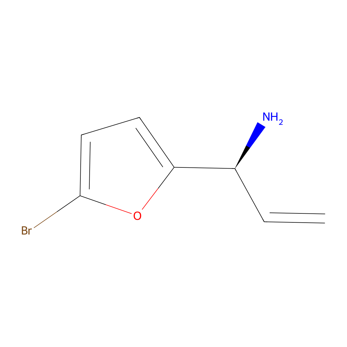 (S)-1-(5-Bromofuran-2-yl)prop-2-en-1-amine molecular structure, CAS 1213106-00-3
