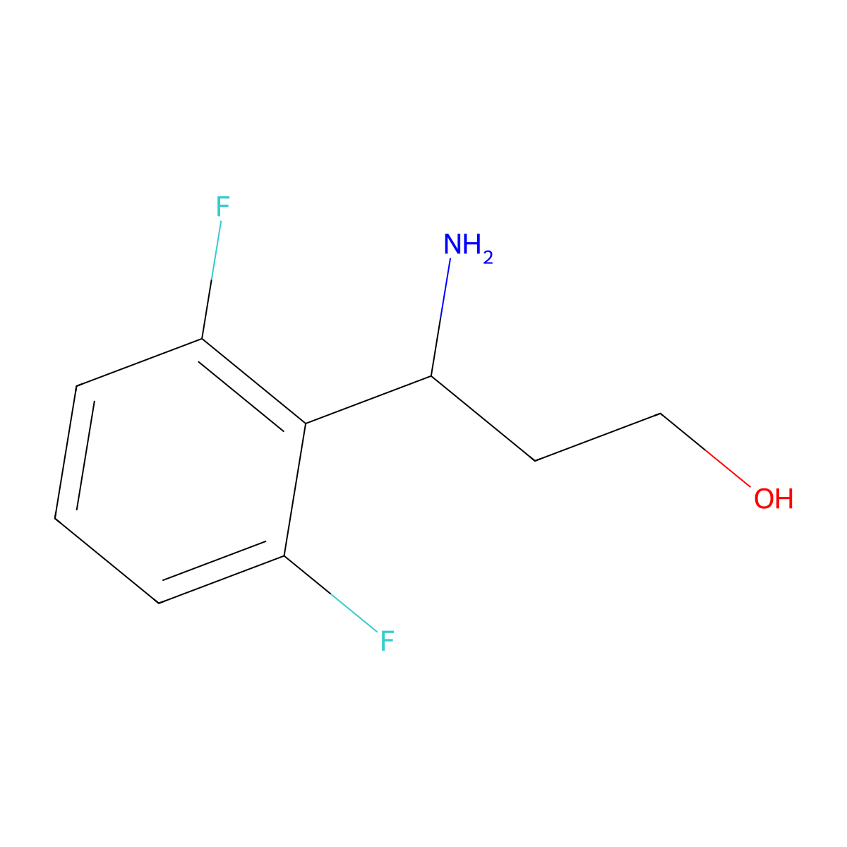 (3S)-3-amino-3-(2,6-difluorophenyl)propan-1-ol molecular structure, CAS 1213106-61-6