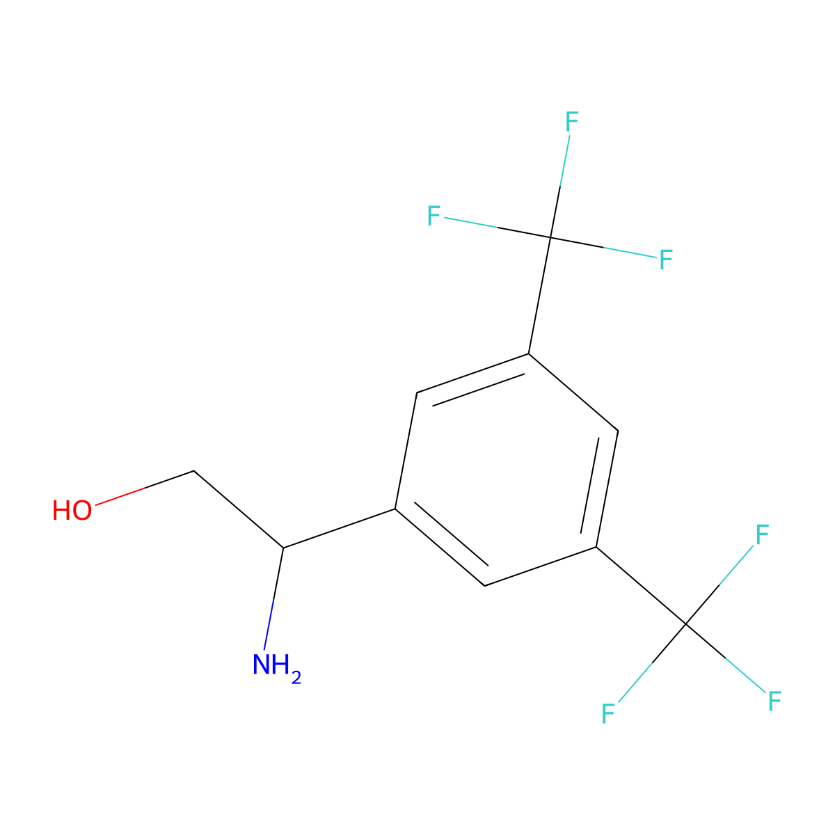(2S)-2-Amino-2-[3,5-bis(trifluoromethyl)phenyl]ethan-1-OL molecular structure, CAS 1213108-98-5