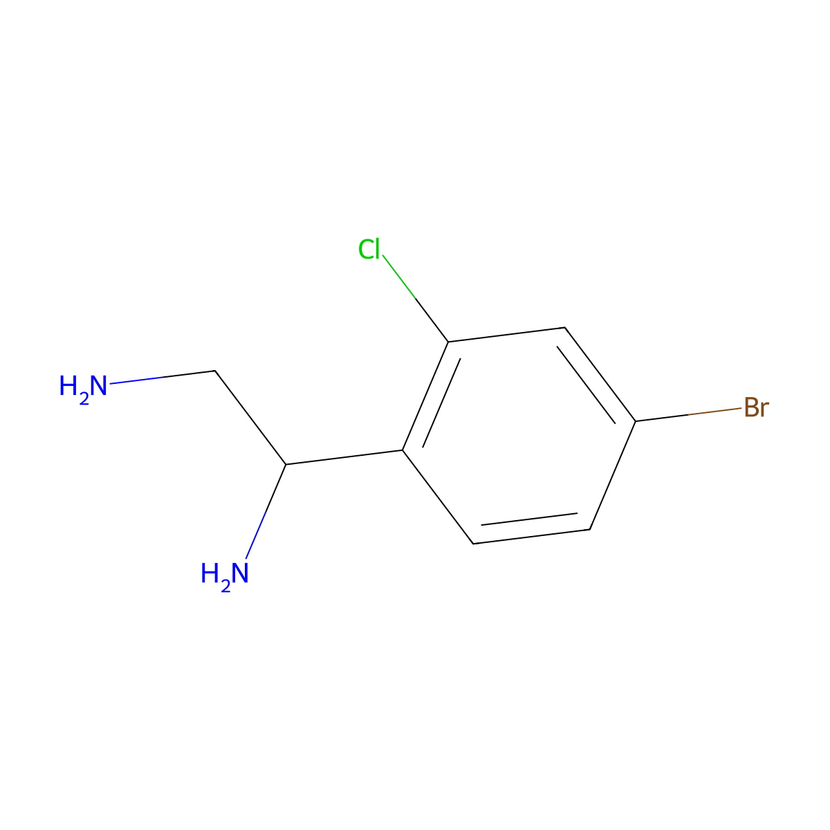 (1S)-1-(4-Bromo-2-chlorophenyl)ethane-1,2-diamine molecular structure, CAS 1213110-58-7