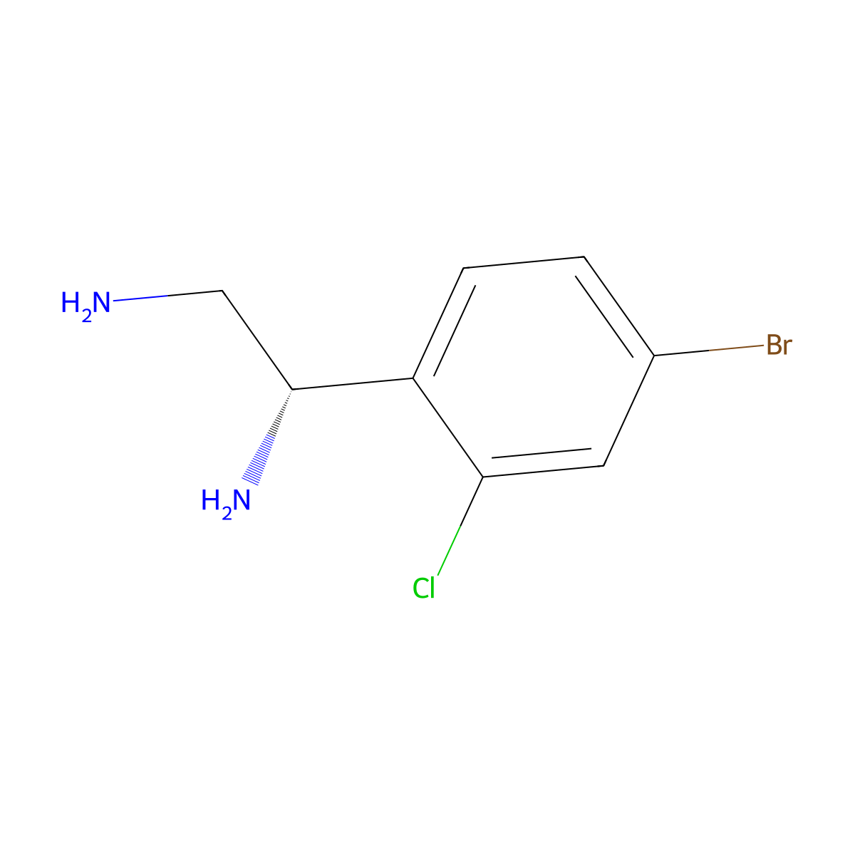 (1S)-1-(4-Bromo-2-chlorophenyl)ethane-1,2-diamine molecular structure, CAS 1213110-58-7