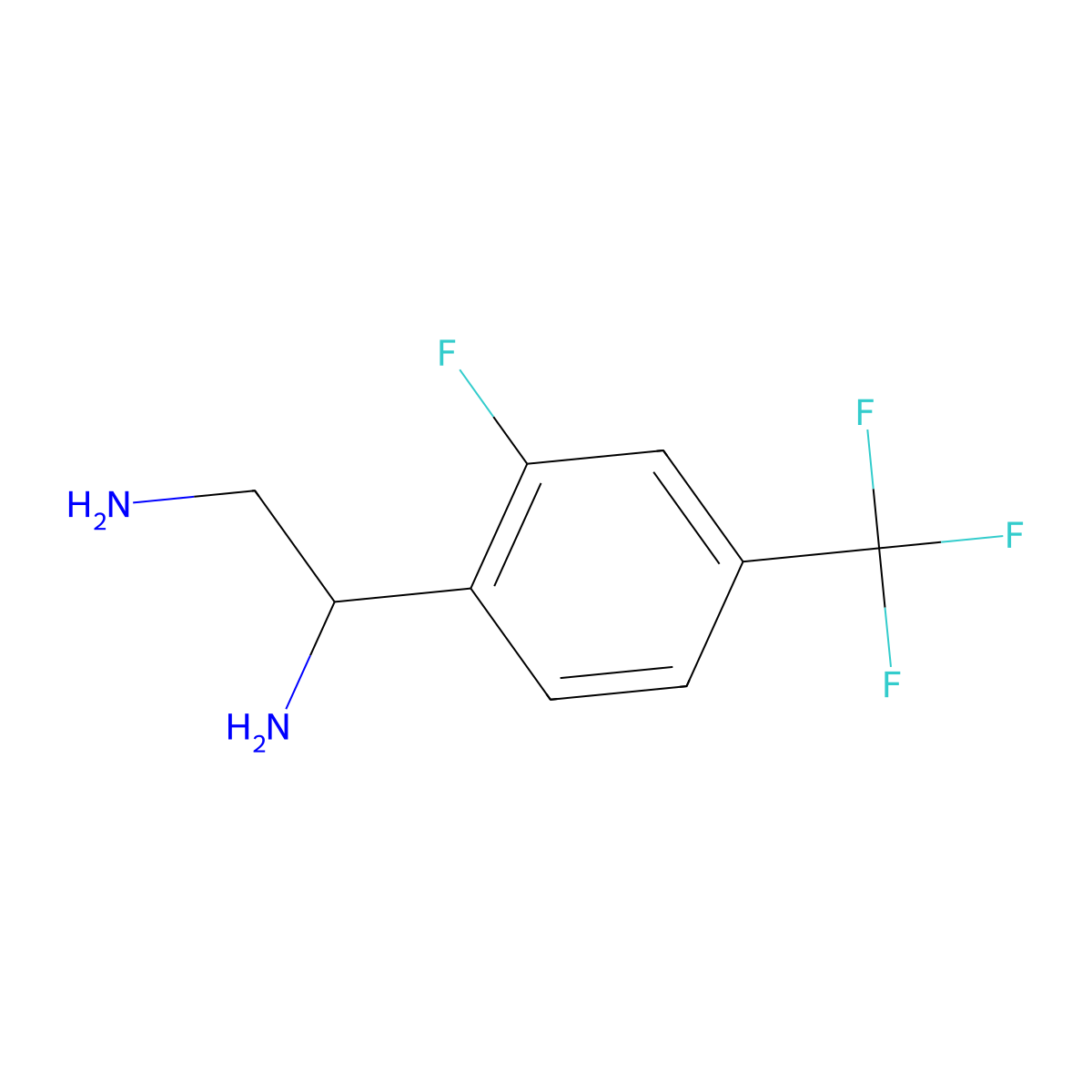 (1R)-1-[2-Fluoro-4-(trifluoromethyl)phenyl]ethane-1,2-diamine molecular structure, CAS 1213110-67-8