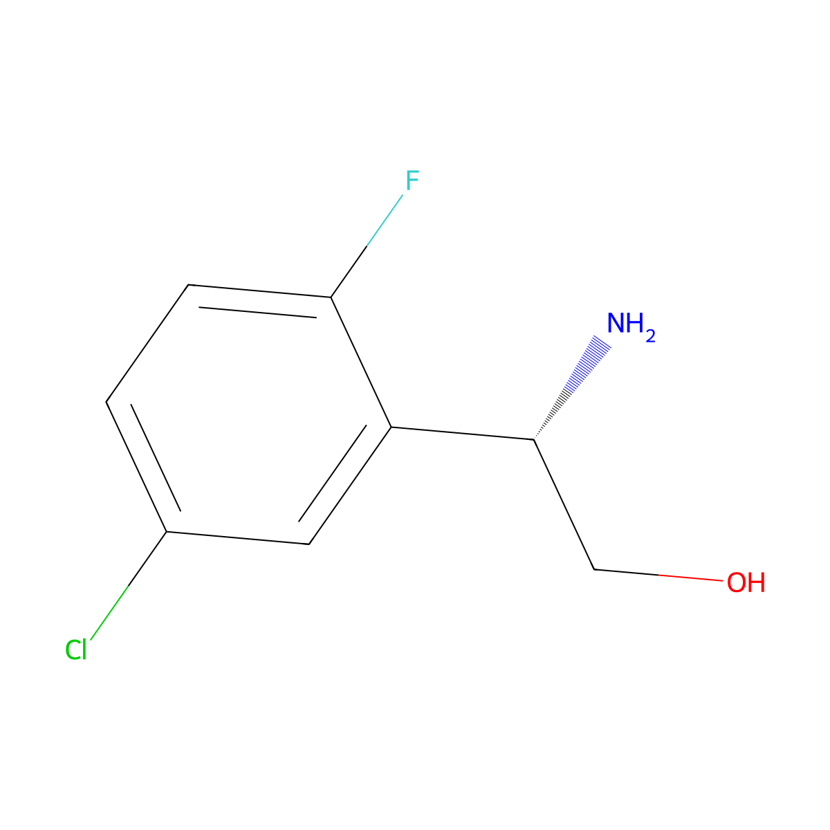 (2S)-2-Amino-2-(5-chloro-2-fluorophenyl)ethan-1-OL molecular structure, CAS 1213110-96-3