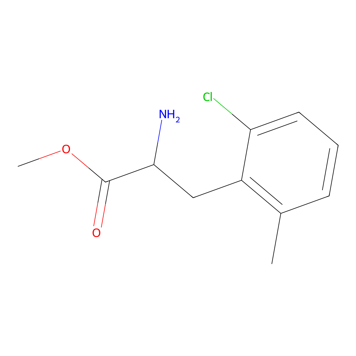Methyl (S)-2-amino-3-(2-chloro-6-methylphenyl)propanoate molecular structure, CAS 1213111-08-0