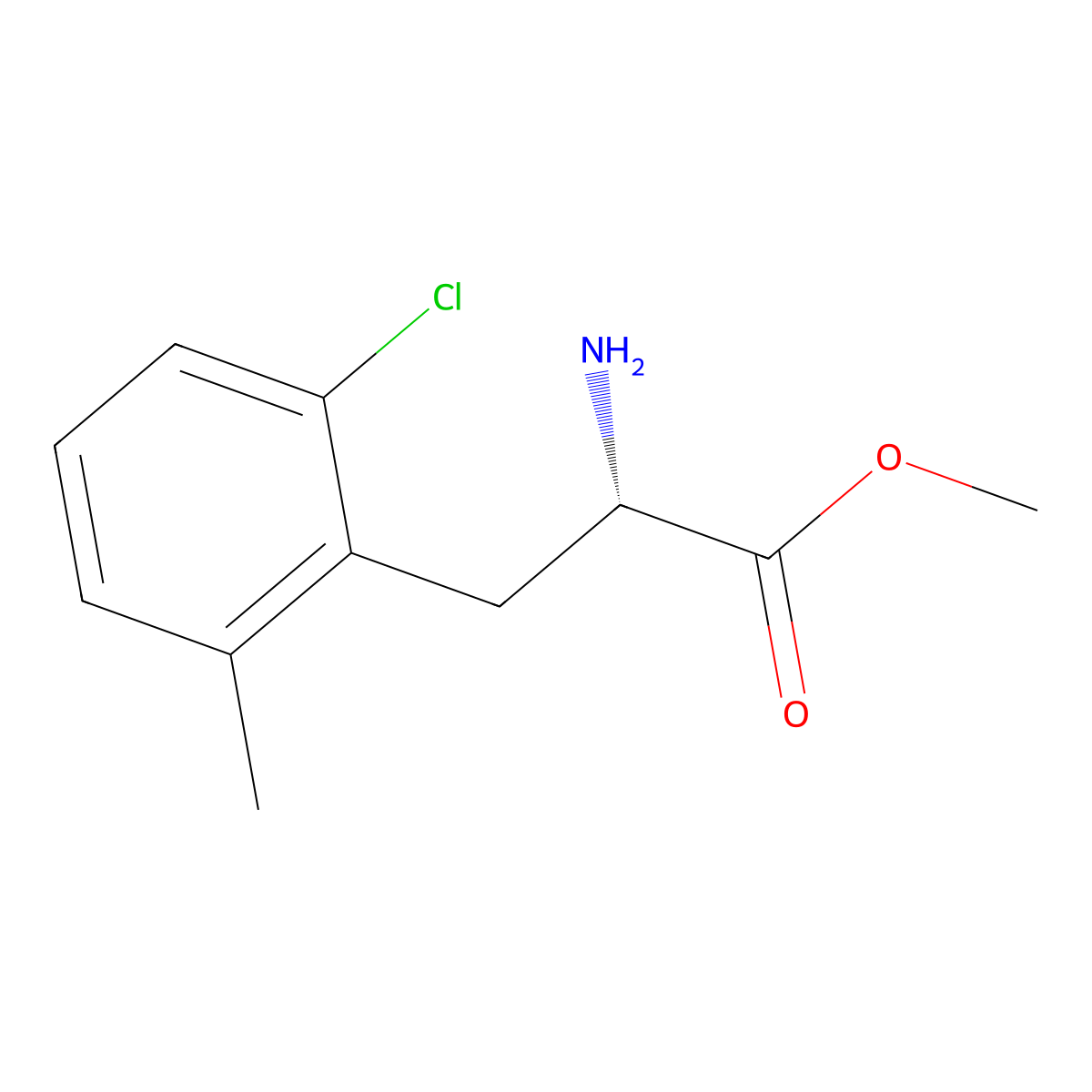Methyl (S)-2-amino-3-(2-chloro-6-methylphenyl)propanoate molecular structure, CAS 1213111-08-0