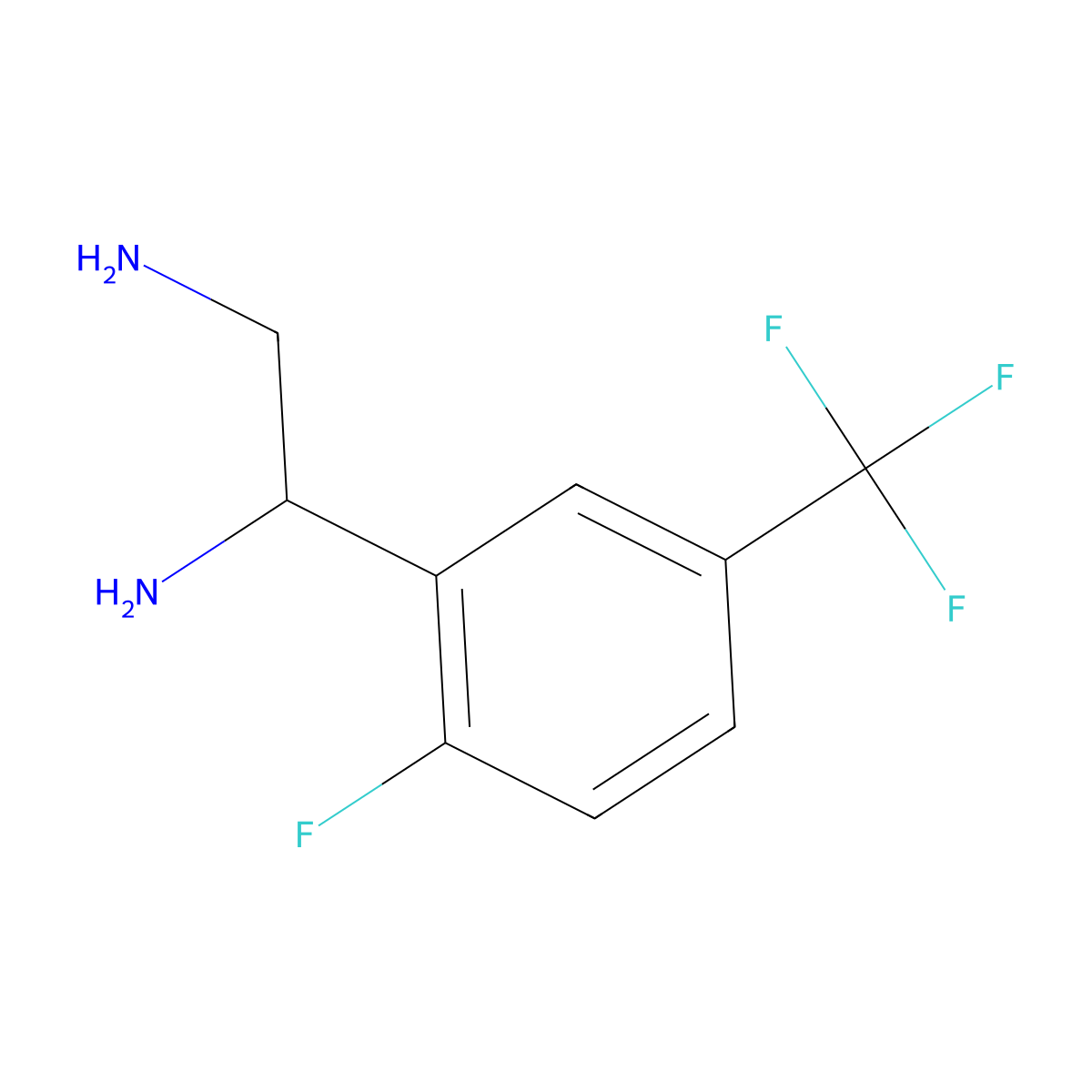 (1S)-1-[2-fluoro-5-(trifluoromethyl)phenyl]ethane-1,2-diamine molecular structure, CAS 1213111-46-6
