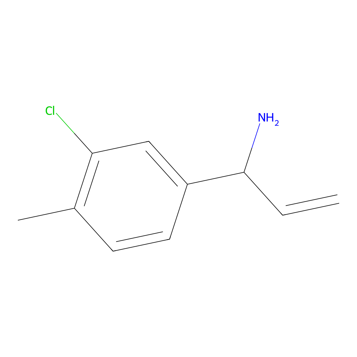 (1S)-1-(3-Chloro-4-methylphenyl)prop-2-enylamine molecular structure, CAS 1213111-73-9