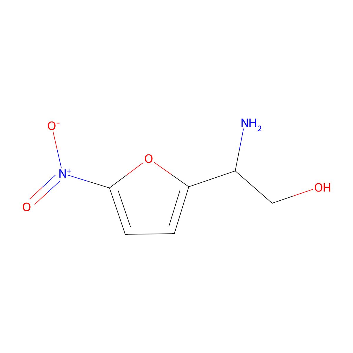 (2S)-2-amino-2-(5-nitrofuran-2-yl)ethan-1-ol molecular structure, CAS 1213115-10-6