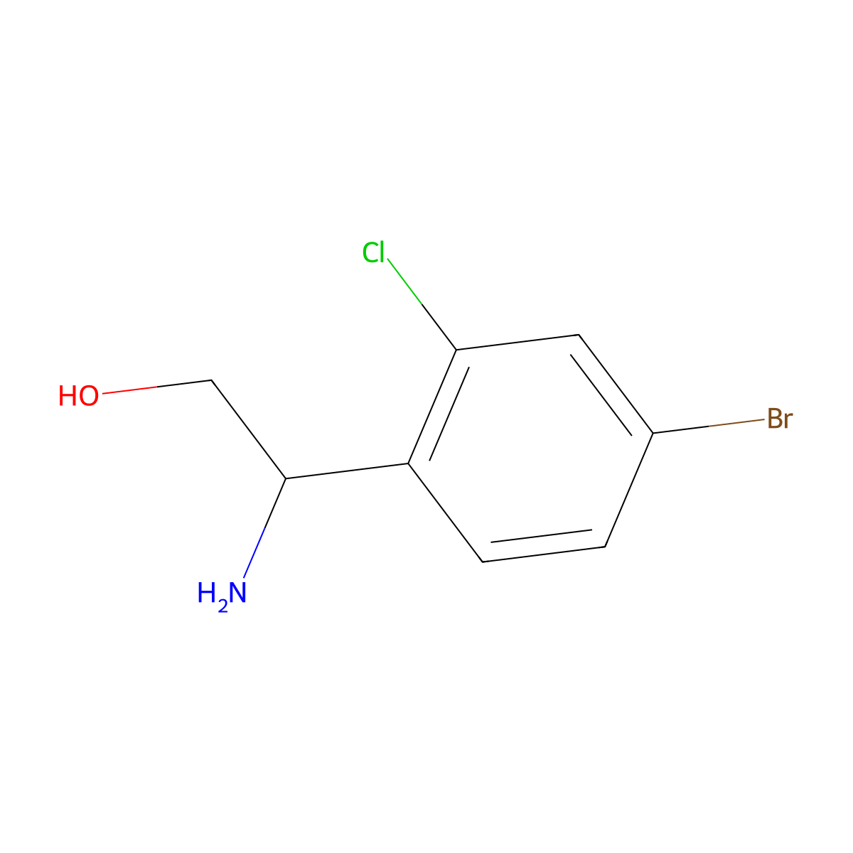(R)-2-Amino-2-(4-bromo-2-chlorophenyl)ethan-1-OL molecular structure, CAS 1213117-06-6