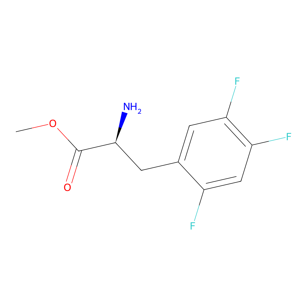 Methyl (S)-2-amino-3-(2,4,5-trifluorophenyl)propanoate molecular structure, CAS 1213117-11-3