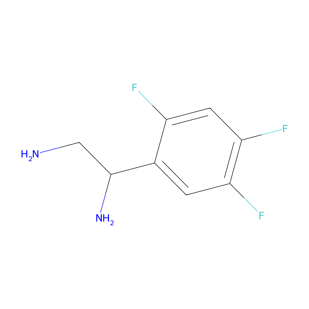 (1R)-1-(2,4,5-Trifluorophenyl)ethane-1,2-diamine molecular structure, CAS 1213117-71-5