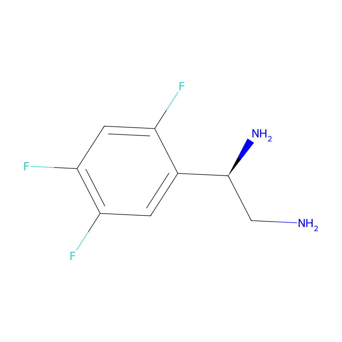 (1R)-1-(2,4,5-Trifluorophenyl)ethane-1,2-diamine molecular structure, CAS 1213117-71-5