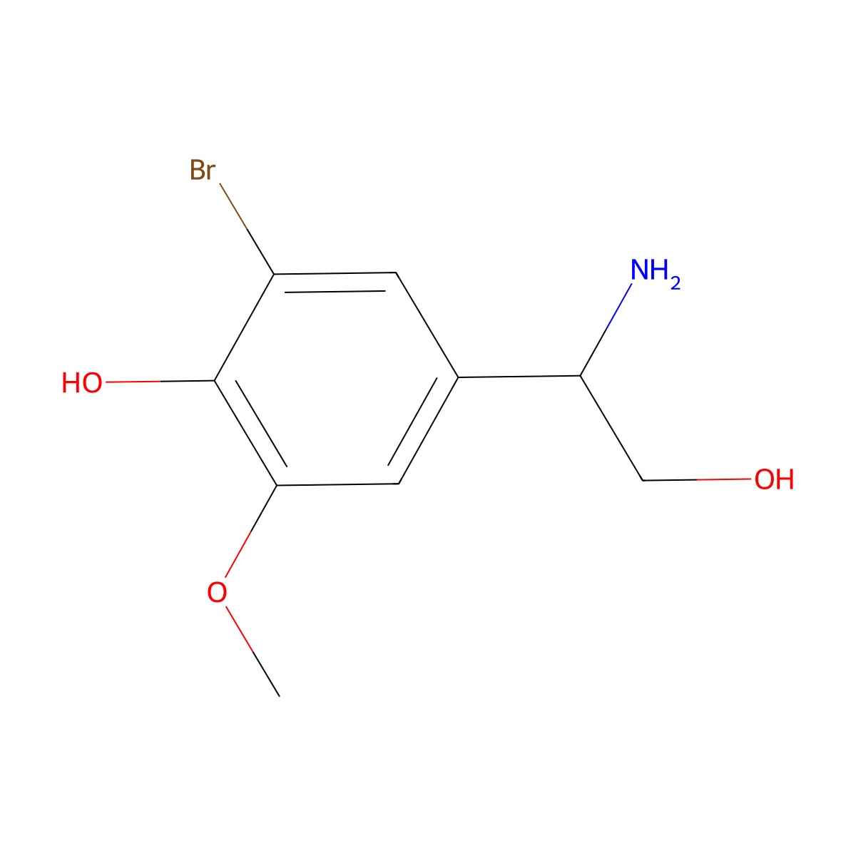 4-[(1S)-1-amino-2-hydroxyethyl]-2-bromo-6-methoxyphenol molecular structure, CAS 1213118-14-9