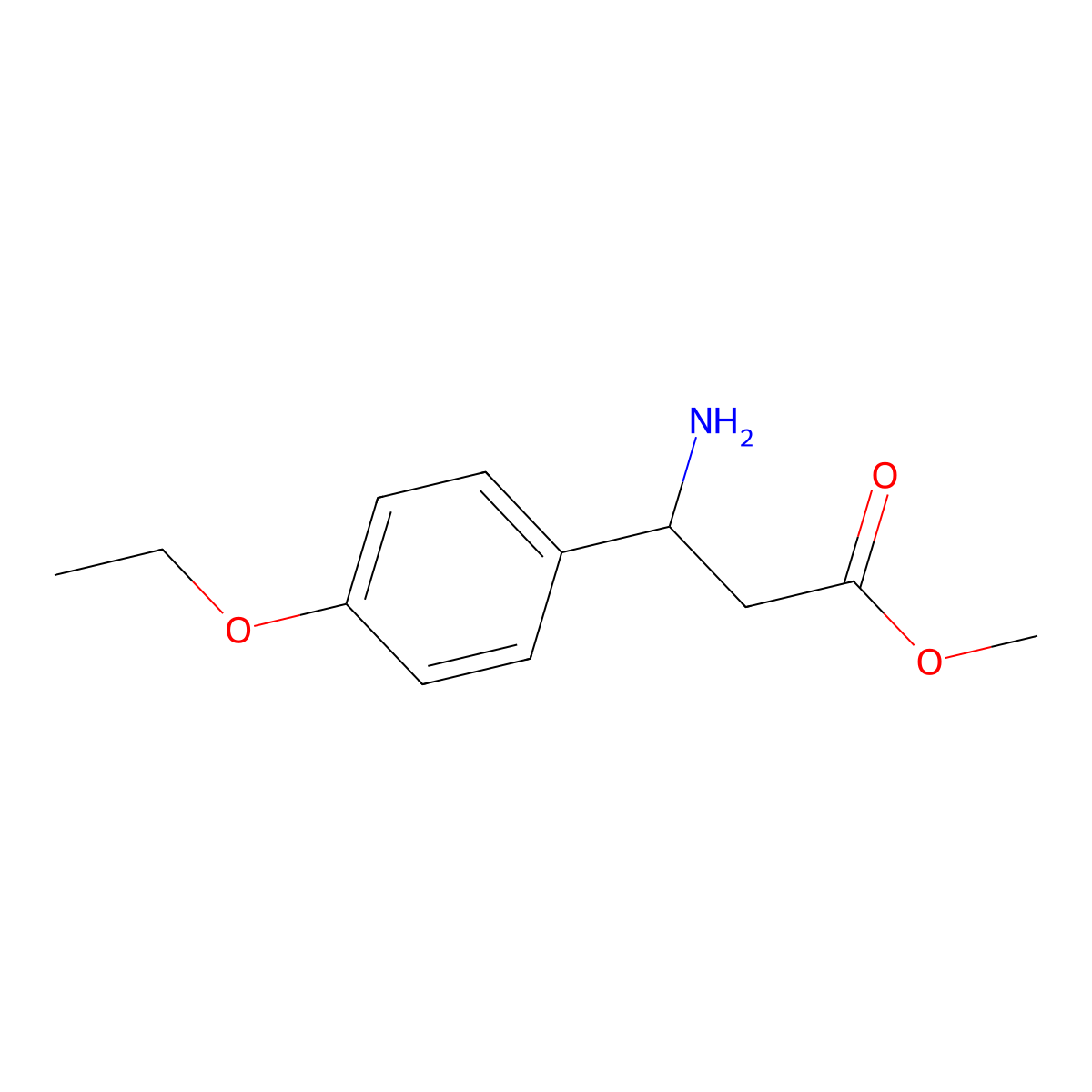 methyl (3S)-3-amino-3-(4-ethoxyphenyl)propanoate molecular structure, CAS 1213119-01-7