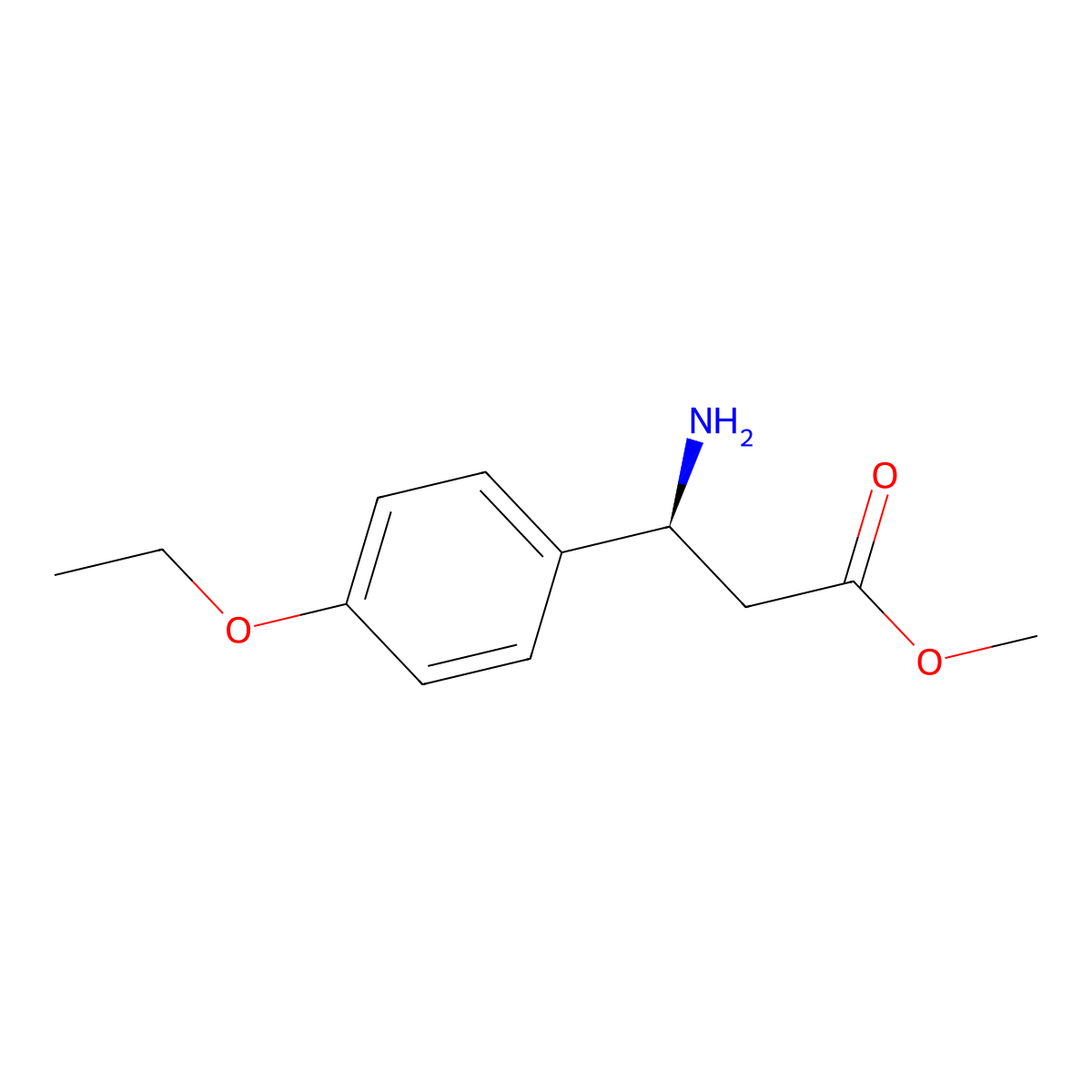 methyl (3S)-3-amino-3-(4-ethoxyphenyl)propanoate molecular structure, CAS 1213119-01-7