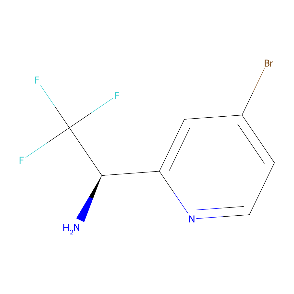 (R)-1-(4-bromopyridin-2-yl)-2,2,2-trifluoroethan-1-amine molecular structure, CAS 1213120-39-8