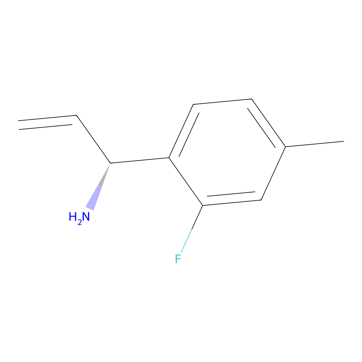 (1R)-1-(2-Fluoro-4-methylphenyl)prop-2-enylamine molecular structure, CAS 1213121-36-8