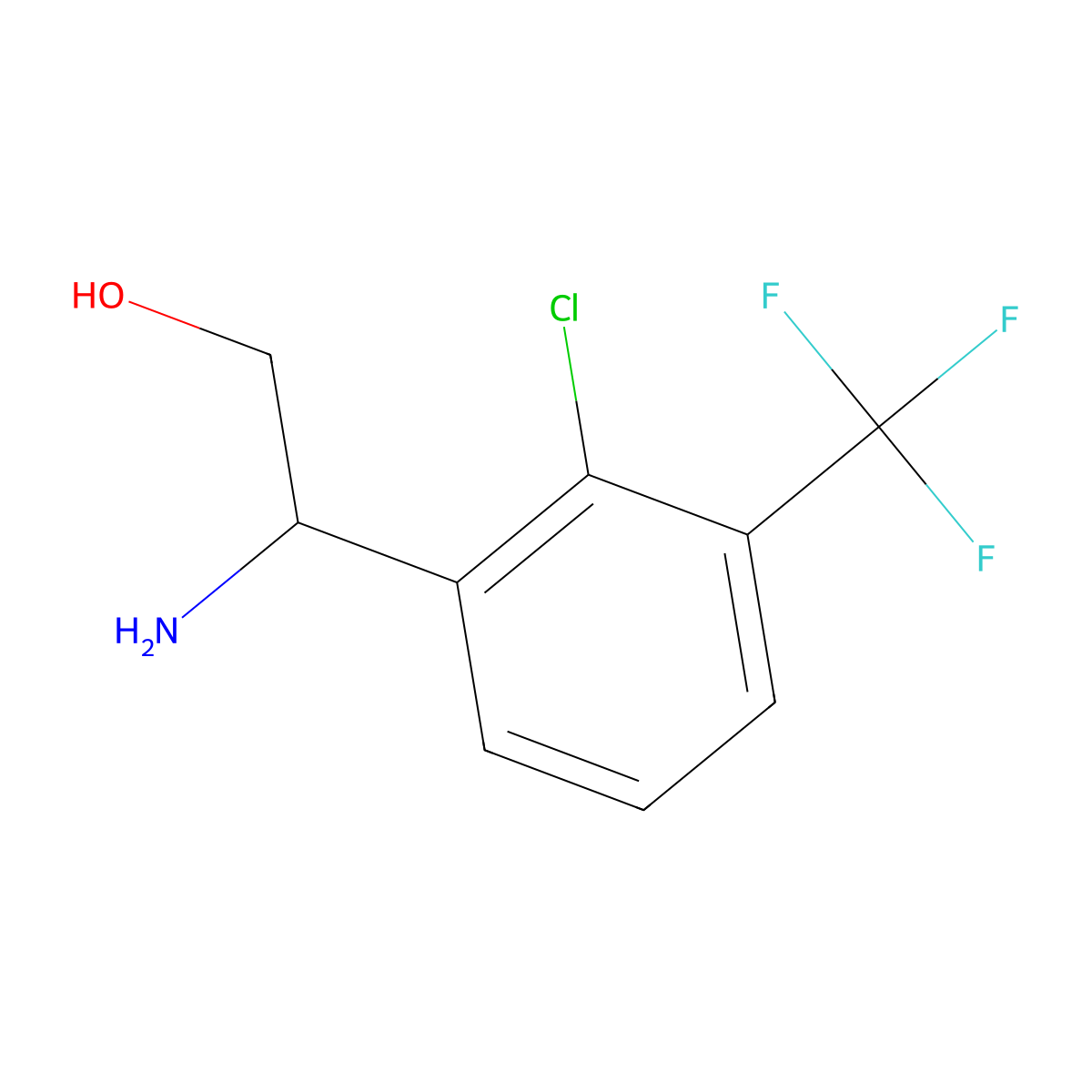 (R)-2-Amino-2-(2-chloro-3-(trifluoromethyl)phenyl)ethan-1-ol molecular structure, CAS 1213122-04-3