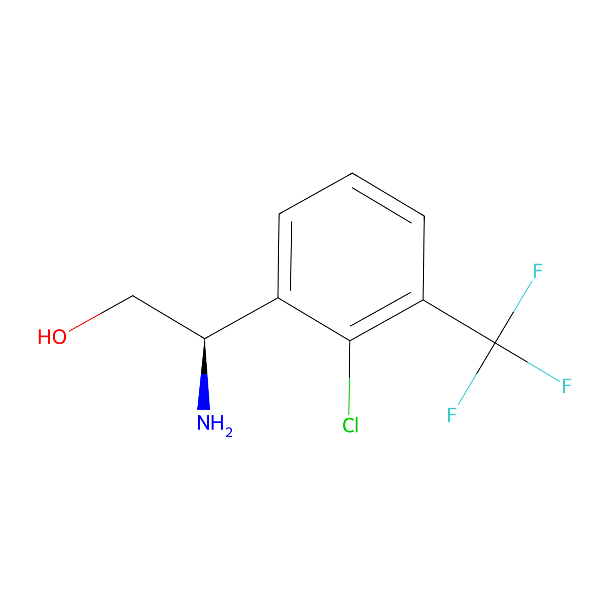 (R)-2-Amino-2-(2-chloro-3-(trifluoromethyl)phenyl)ethan-1-ol molecular structure, CAS 1213122-04-3