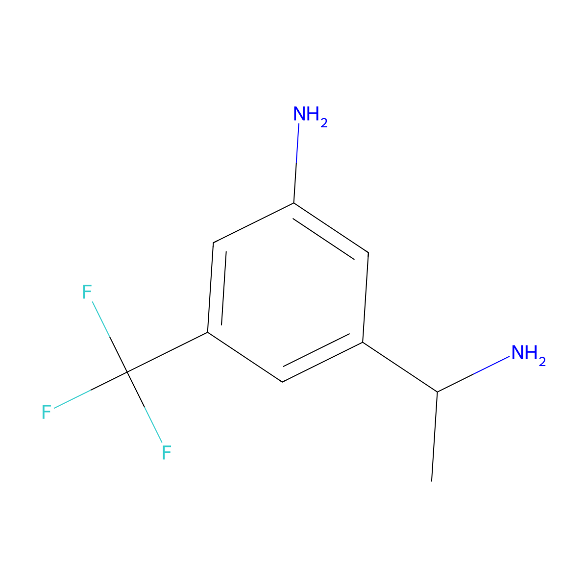 (S)-3-(1-Aminoethyl)-5-(trifluoromethyl)aniline molecular structure, CAS 1213123-14-8