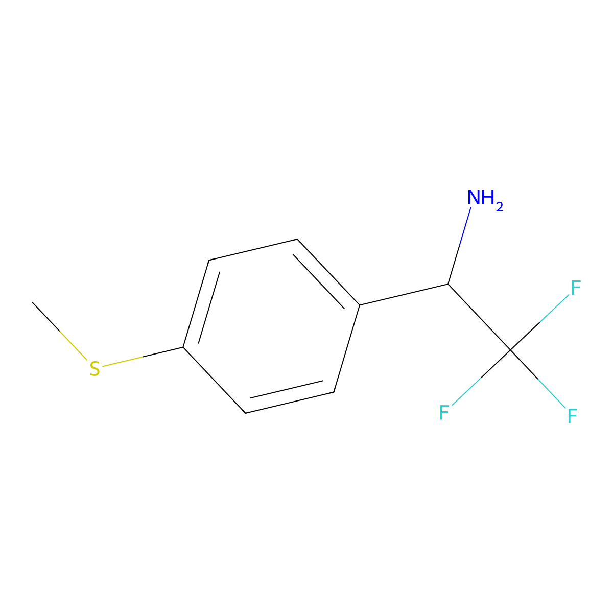 (1R)-2,2,2-Trifluoro-1-(4-methylthiophenyl)ethylamine molecular structure, CAS 1213127-59-3