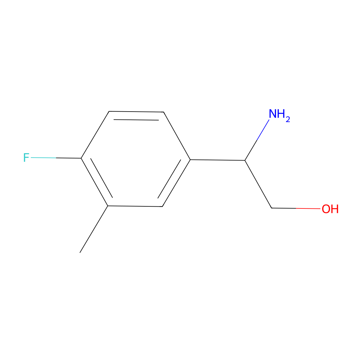 (2S)-2-amino-2-(4-fluoro-3-methylphenyl)ethan-1-ol molecular structure, CAS 1213127-92-4