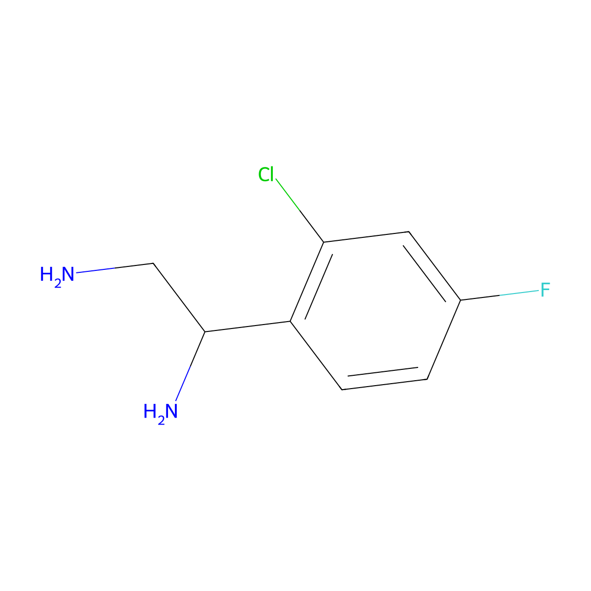 (1S)-1-(2-Chloro-4-fluorophenyl)ethane-1,2-diamine molecular structure, CAS 1213128-09-6