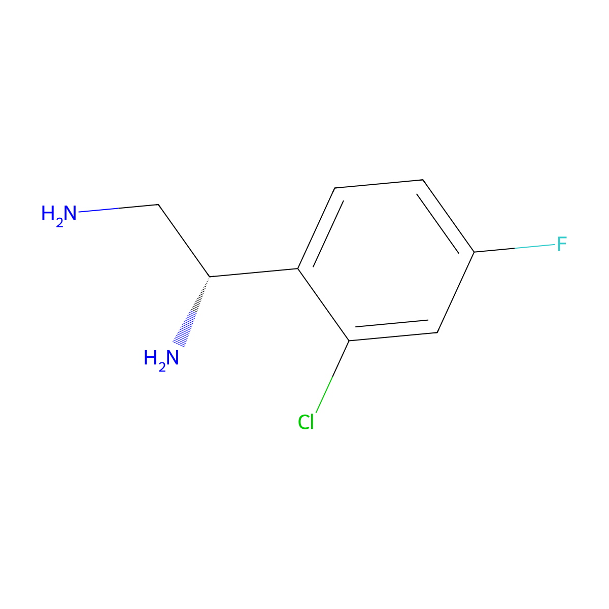 (1S)-1-(2-Chloro-4-fluorophenyl)ethane-1,2-diamine molecular structure, CAS 1213128-09-6