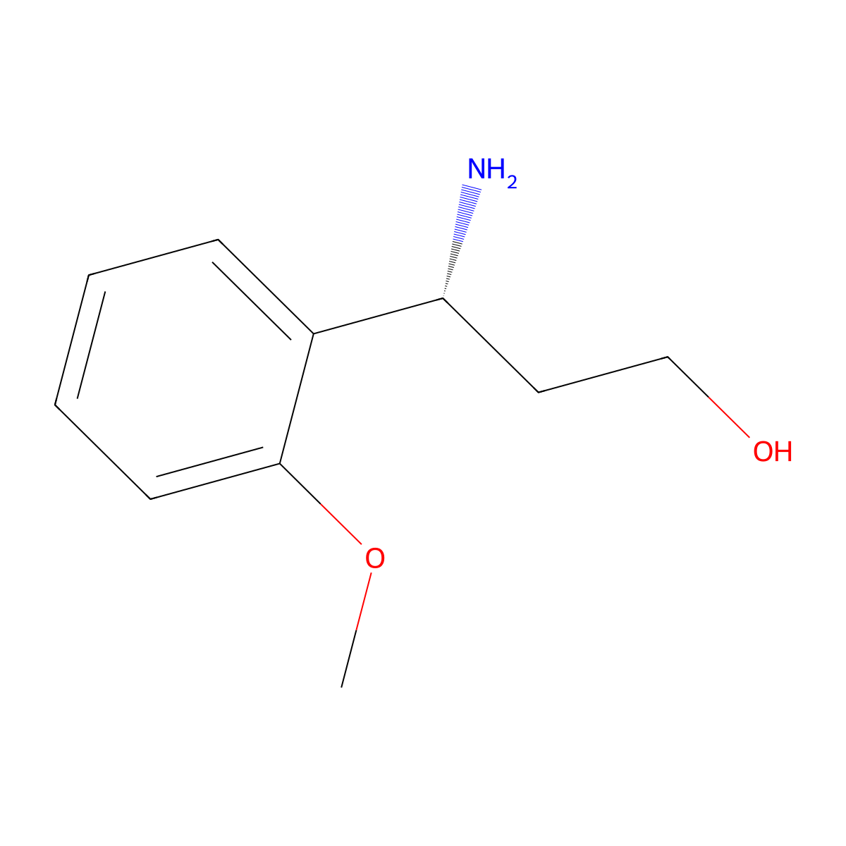 (3R)-3-amino-3-(2-methoxyphenyl)propan-1-ol molecular structure, CAS 1213128-74-5