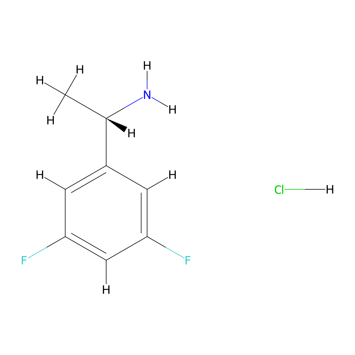 (S)-1-(3,5-Difluorophenyl)ethanamine hydrochloride molecular structure, CAS 1213128-98-3