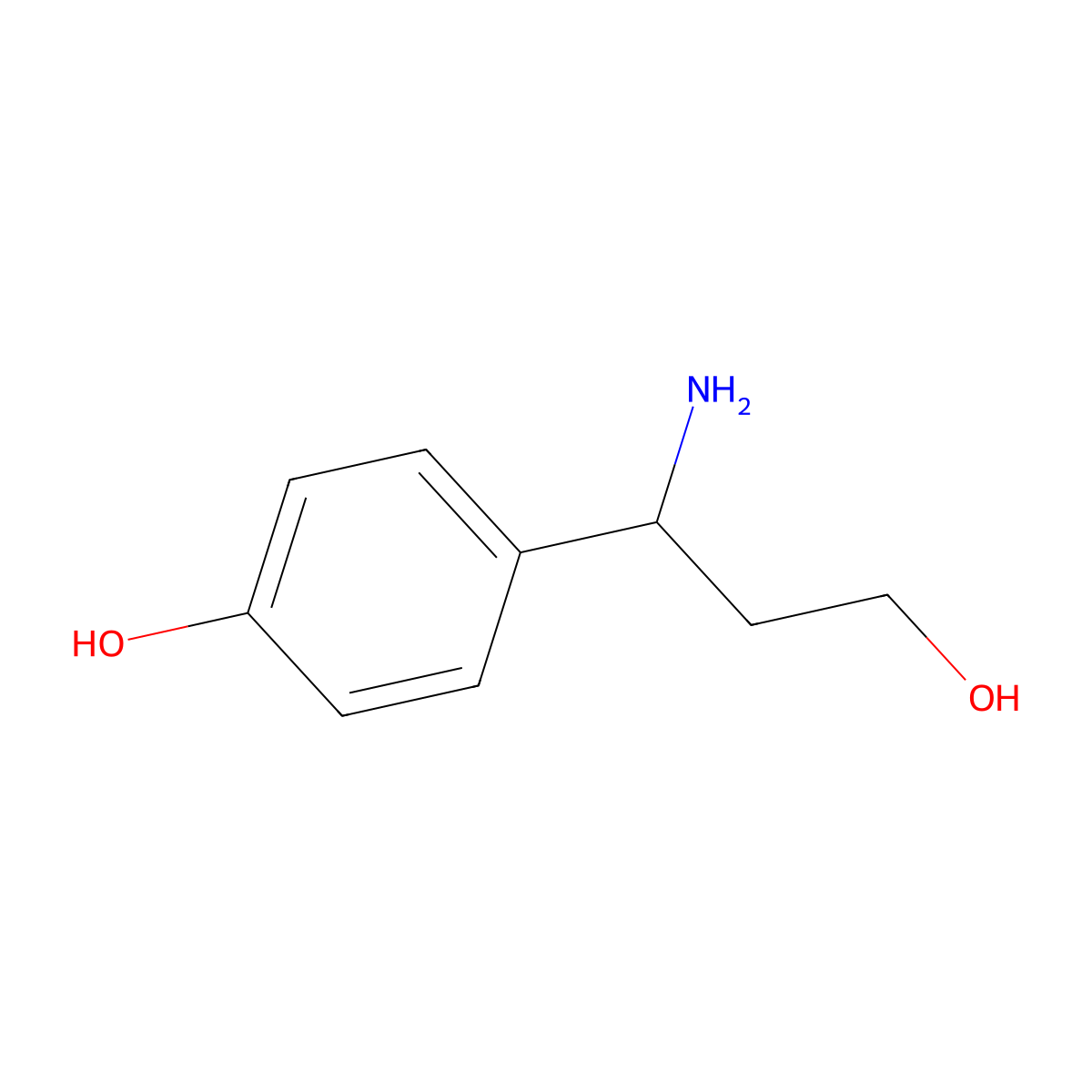 (S)-4-(1-amino-3-hydroxypropyl)phenol molecular structure, CAS 1213129-23-7