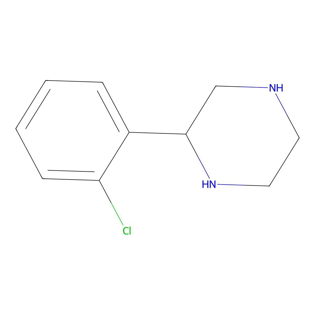 (S)-2-(2-Chlorophenyl)piperazine molecular structure, CAS 1213129-55-5