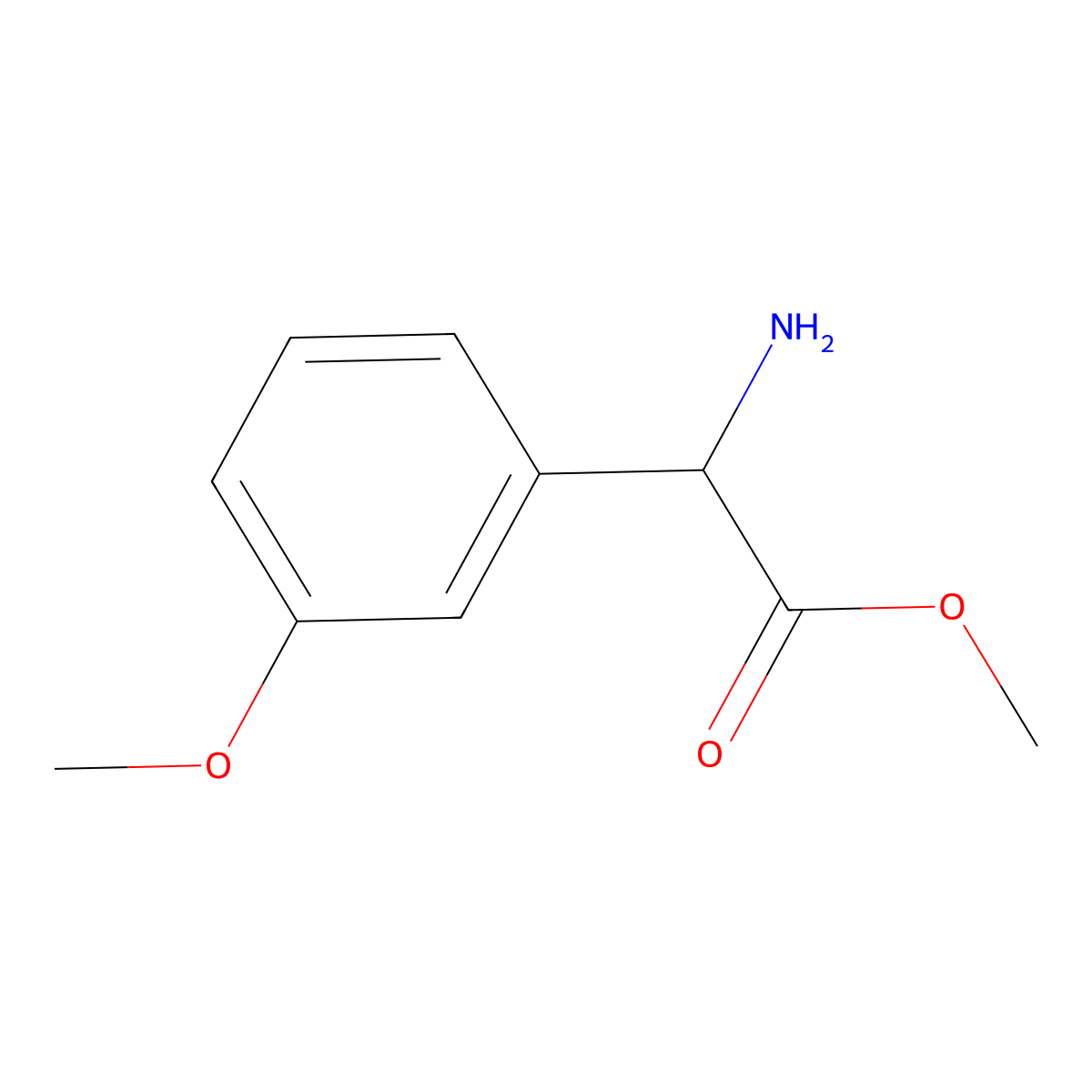 methyl (2S)-2-amino-2-(3-methoxyphenyl)acetate molecular structure, CAS 1213129-57-7