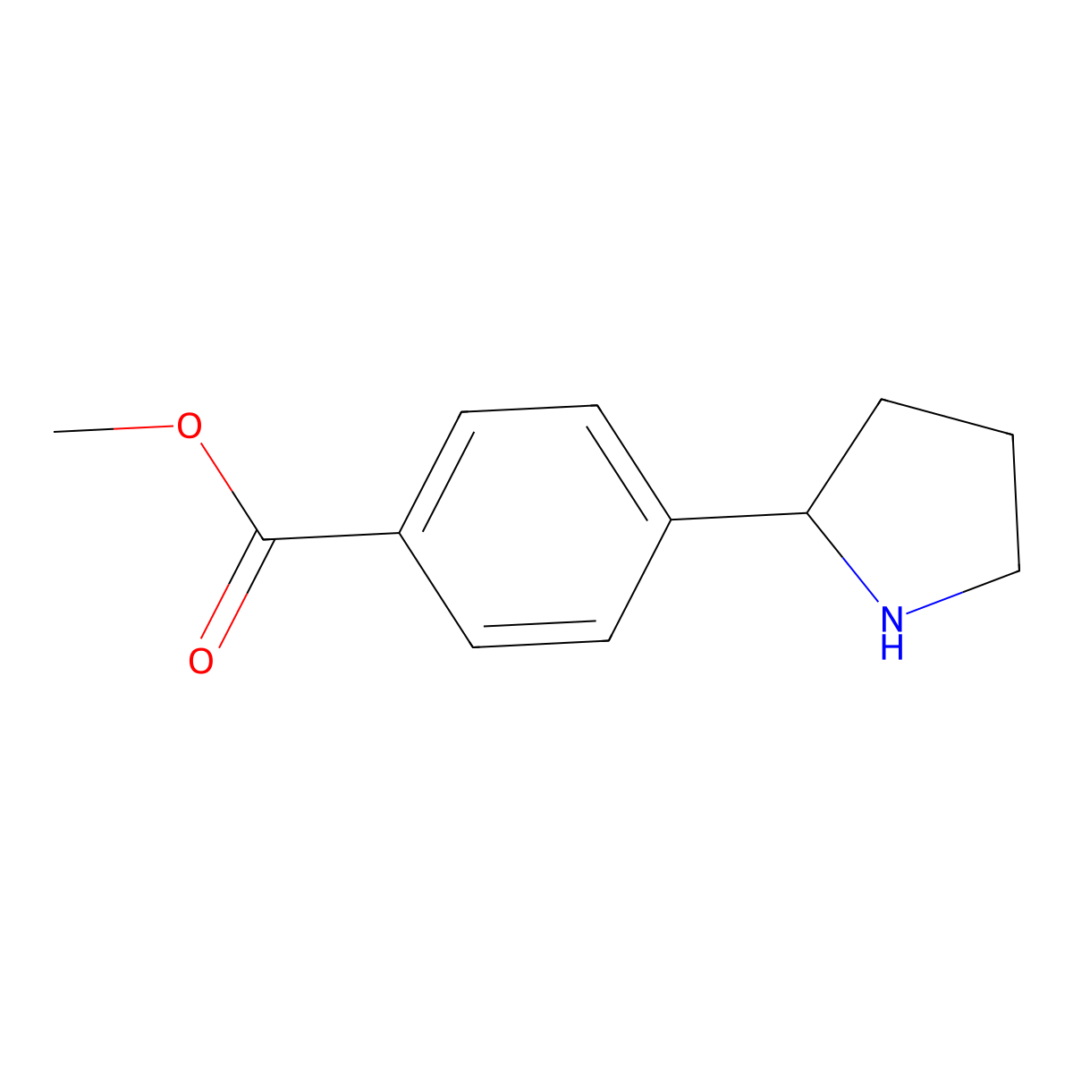 (R)-Methyl 4-(pyrrolidin-2-yl)benzoate molecular structure, CAS 1213131-85-1