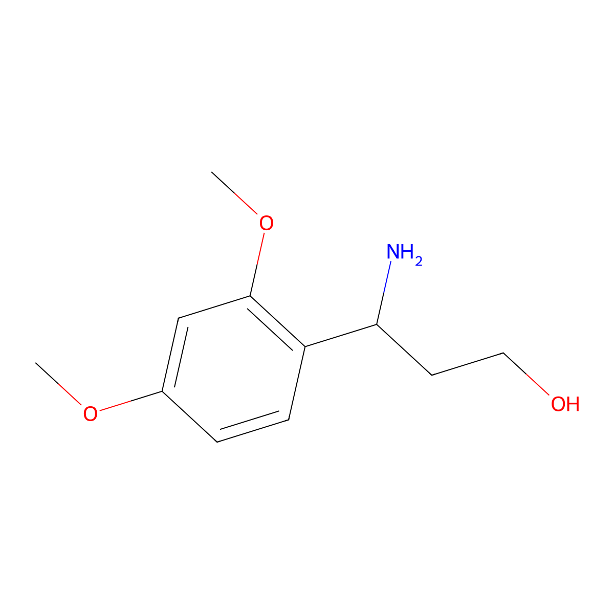 (3S)-3-amino-3-(2,4-dimethoxyphenyl)propan-1-ol molecular structure, CAS 1213132-11-6
