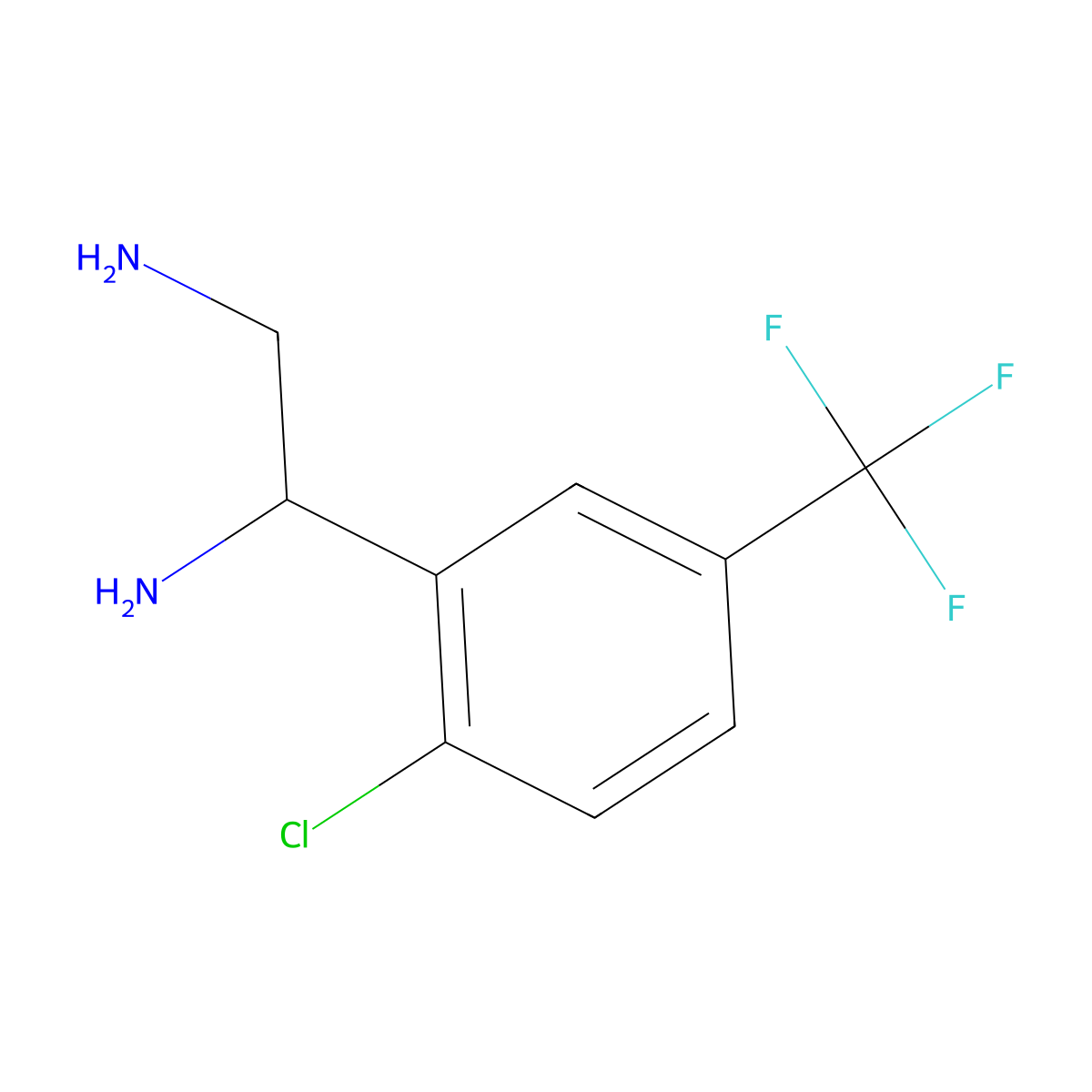 (1R)-1-[2-Chloro-5-(trifluoromethyl)phenyl]ethane-1,2-diamine molecular structure, CAS 1213133-82-4