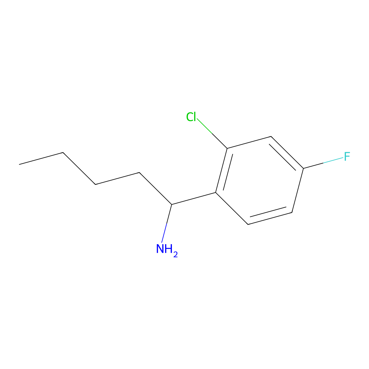 (R)-1-(2-Chloro-4-fluorophenyl)pentan-1-amine molecular structure, CAS 1213134-84-9