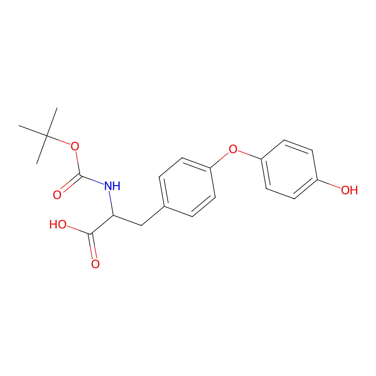 (S)-2-((tert-Butoxycarbonyl)amino)-3-(4-(4-hydroxyphenoxy)phenyl)propanoic acid molecular structure, CAS 1213135-25-1