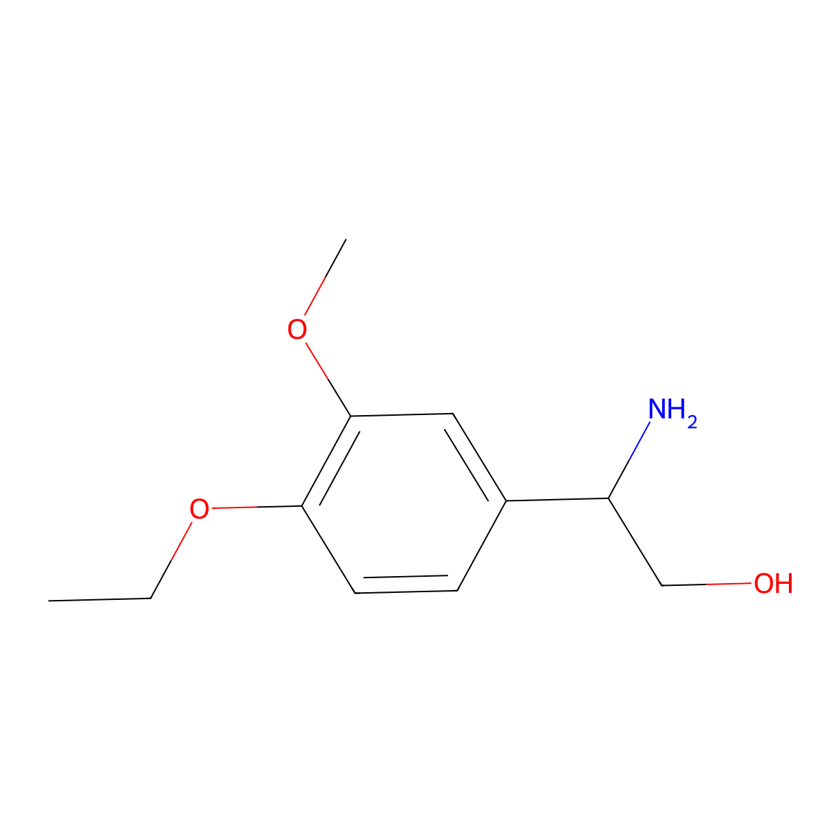 (2S)-2-amino-2-(4-ethoxy-3-methoxyphenyl)ethan-1-ol molecular structure, CAS 1213135-95-5