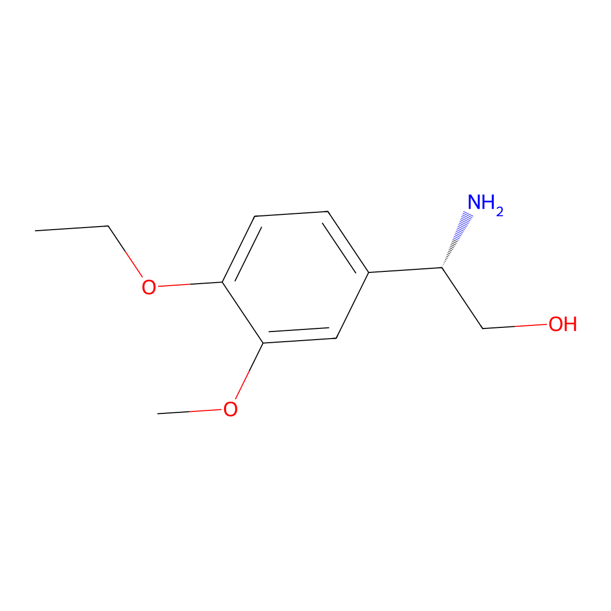 (2S)-2-amino-2-(4-ethoxy-3-methoxyphenyl)ethan-1-ol molecular structure, CAS 1213135-95-5