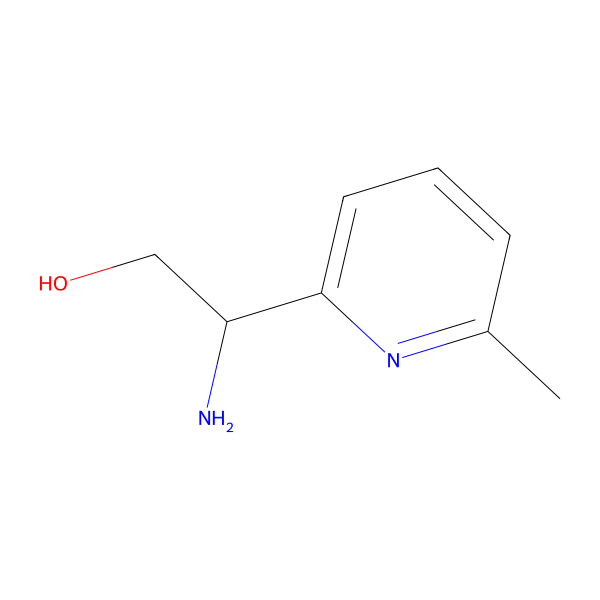 (2S)-2-amino-2-(6-methylpyridin-2-yl)ethan-1-ol molecular structure, CAS 1213136-28-7