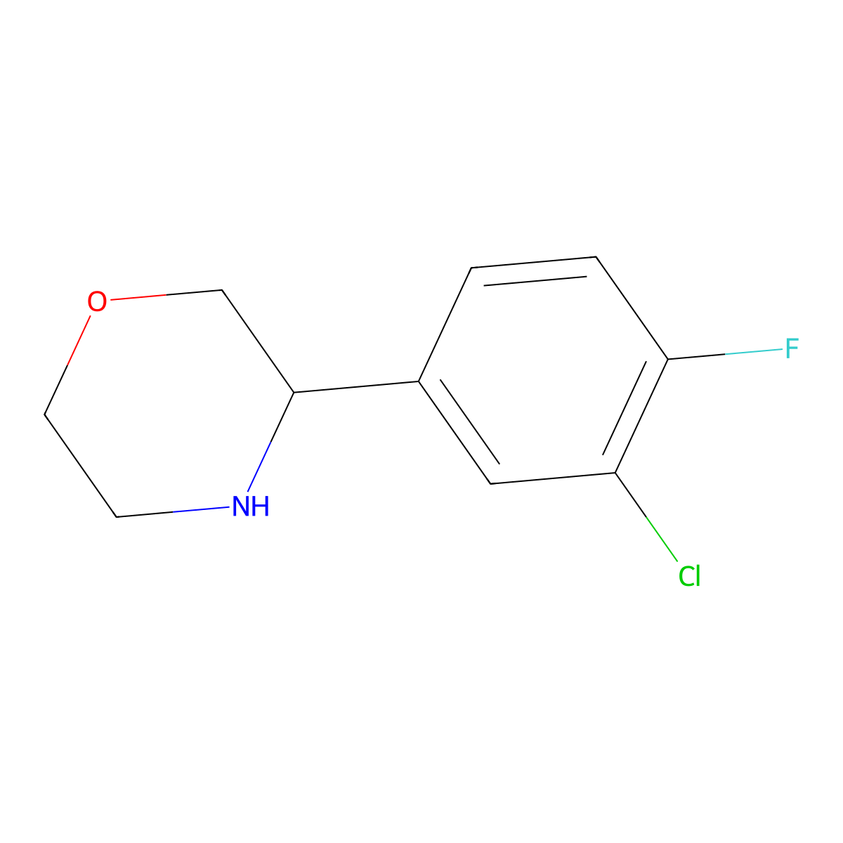 (S)-3-(3-Chloro-4-fluorophenyl)morpholine molecular structure, CAS 1213138-22-7