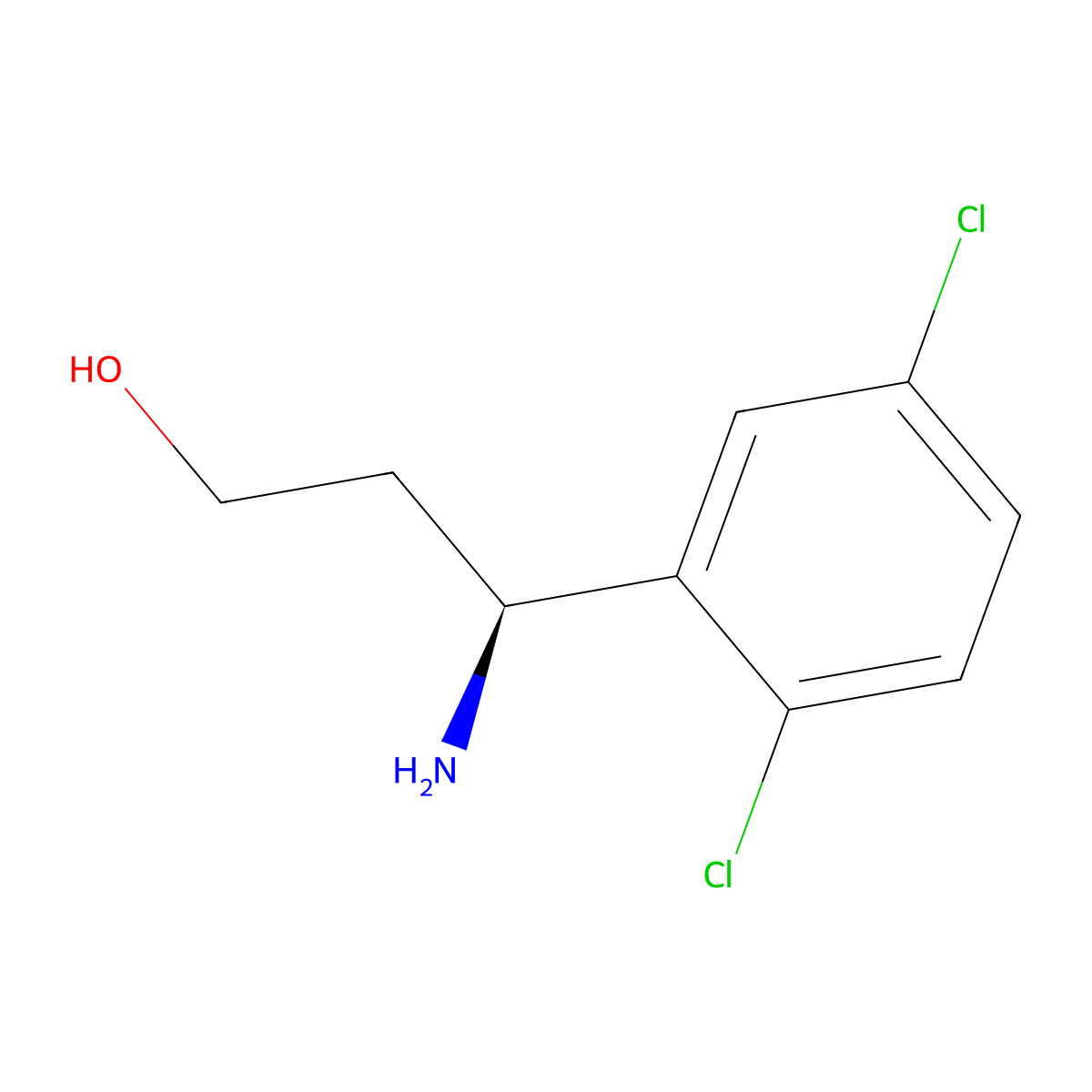(3S)-3-Amino-3-(2,5-dichlorophenyl)propan-1-OL molecular structure, CAS 1213138-61-4