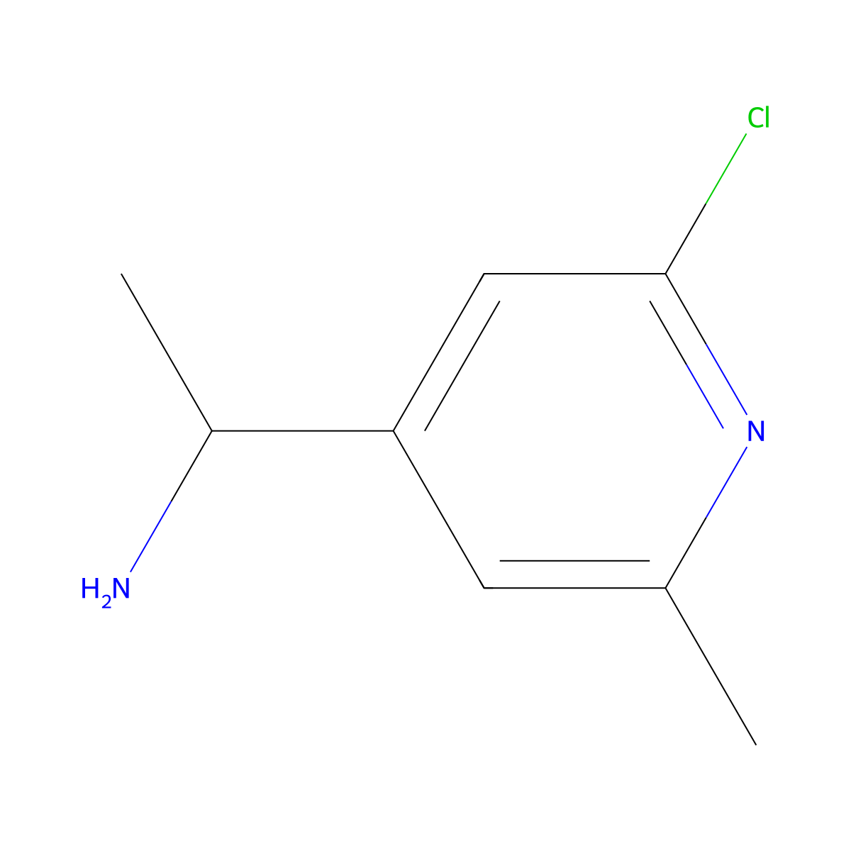 (R)-1-(2-Chloro-6-methylpyridin-4-yl)ethan-1-amine molecular structure, CAS 1213140-12-5