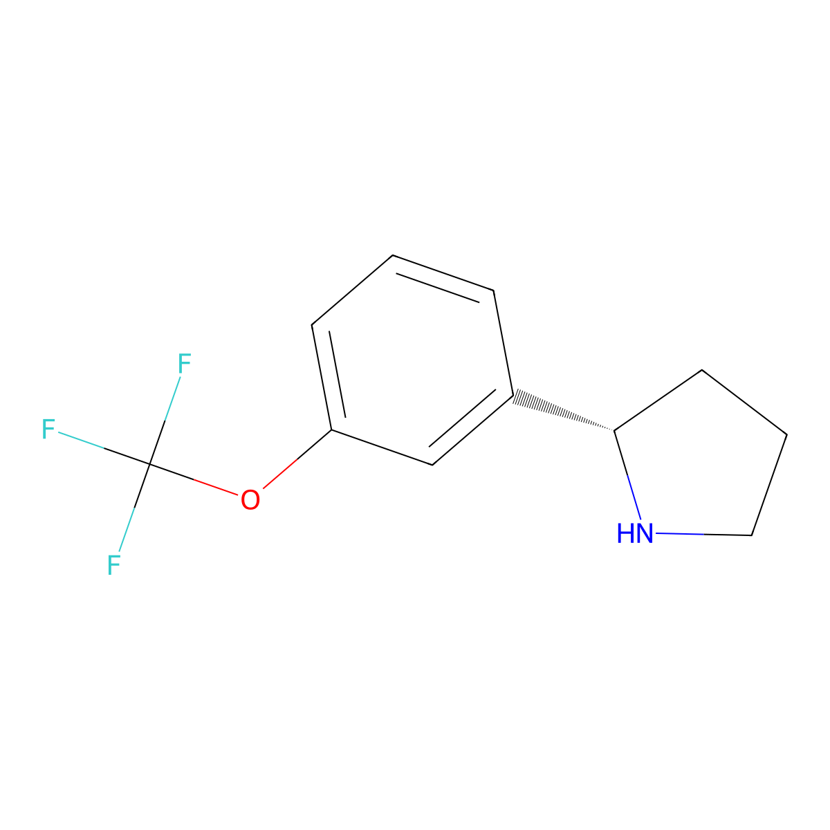 (S)-2-(3-(Trifluoromethoxy)phenyl)pyrrolidine molecular structure, CAS 1213140-29-4
